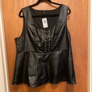 Women’s Black lace up sleeveless top